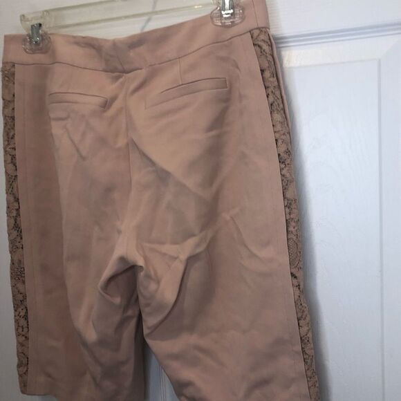 Rebecca Taylor pink midi Bermuda shorts with side lace detail, size 4 - Picture 9 of 13